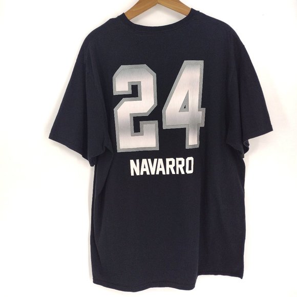 Ryan Navarro 24 (On Back Side) NFL Raiders Logo (On Front Side) Football T-Shirt - Picture 1 of 5
